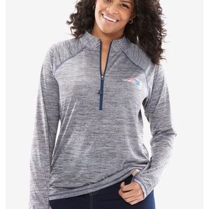Majestic WOMENS PATRIOTS HALF-ZIP MOCK NECK TEE 4x
